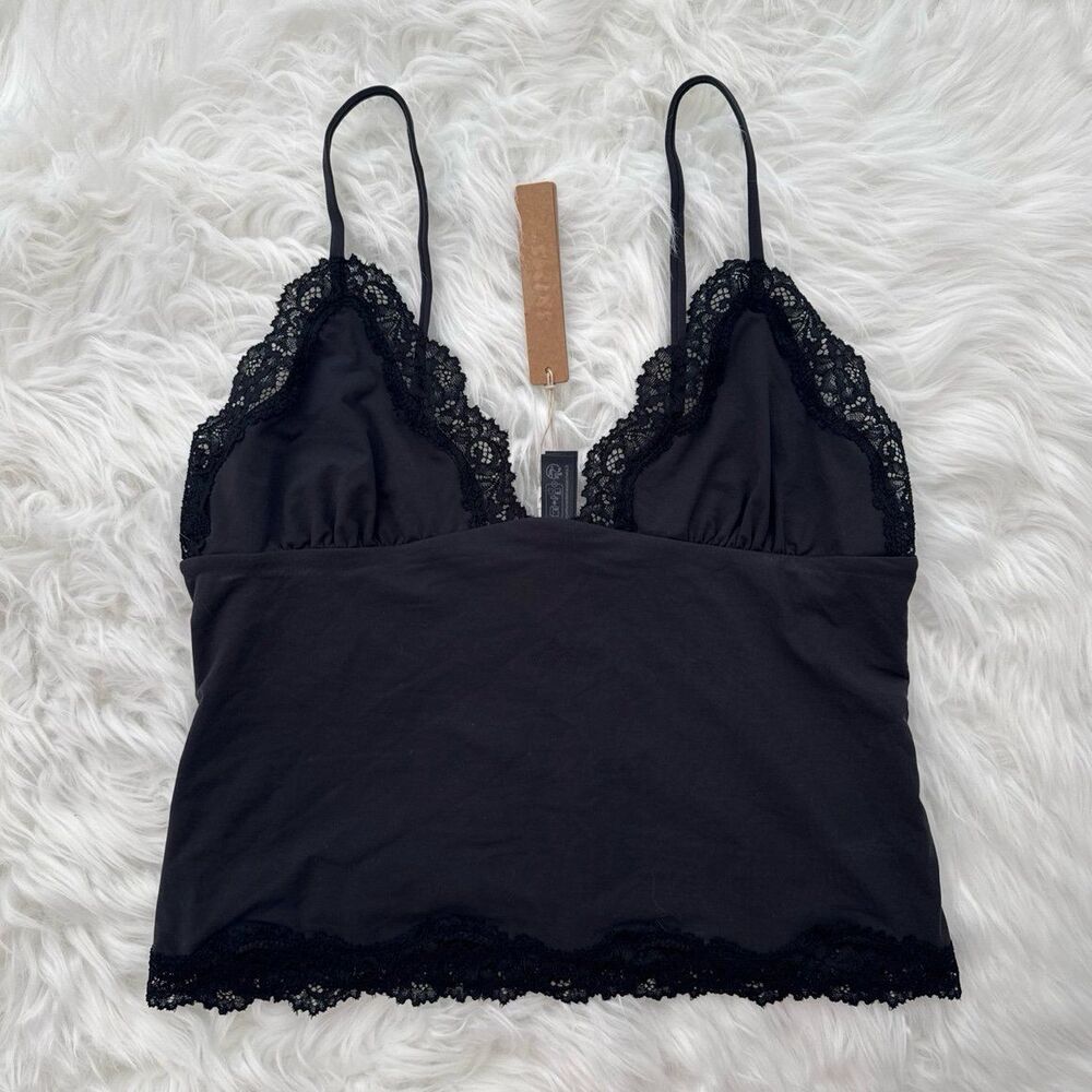 Skims Fits Everybody Lace Triangle Cami Onyx Size Large